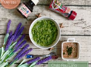 Hình của món Ăn Dặm - Cháo Rau Lang, Thịt Bò Rim Dầu Hàu Nước Tương.