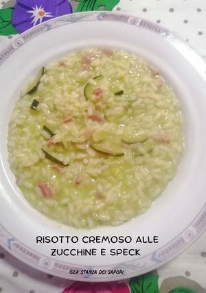 A picture of 303 🍚Creamy Zucchini and Speck Risotto 🥓.