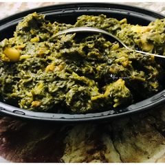 Palak gosht A picture of Palak gosht.