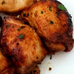A picture of My Slowcooked Marinated Teryaki Chicken Thighs #1Potrecipe #Dinner.