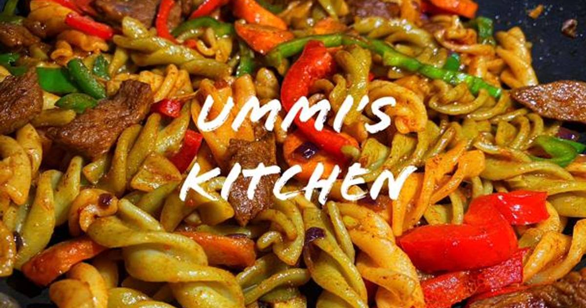 Macaroni beef stir fry Recipe by Ummi's Kitchen Cookpad