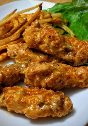 A picture of Crispy Parmesan Garlic Wings.