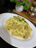 لينغويني بالكريمة و الفطر 🍝