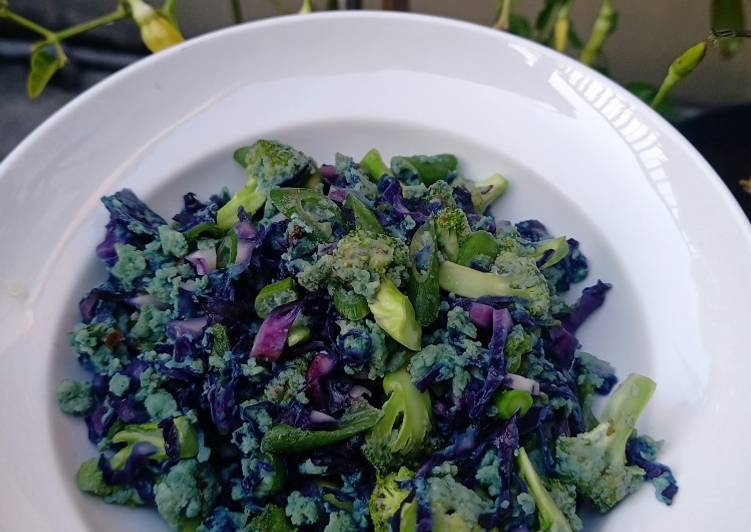 Tumis orak Arik kubis ungu dan brokoli