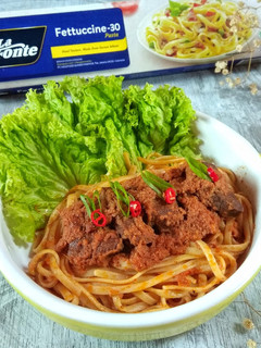 Foto resep Fettuccine Rendang Paru