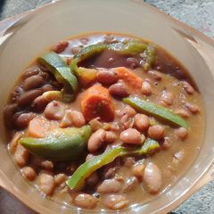 A picture of Feijao (brown beans stew).