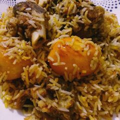 Mutton Biriyani in Kolkata Style A picture of Mutton Biriyani in Kolkata Style.