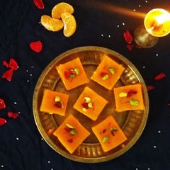 A picture of Besan Orange Barfi.