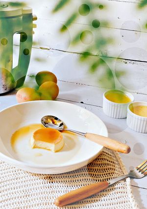 A picture of Flan Made in an Air Fryer.