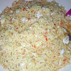 A picture of Indomie with egg.