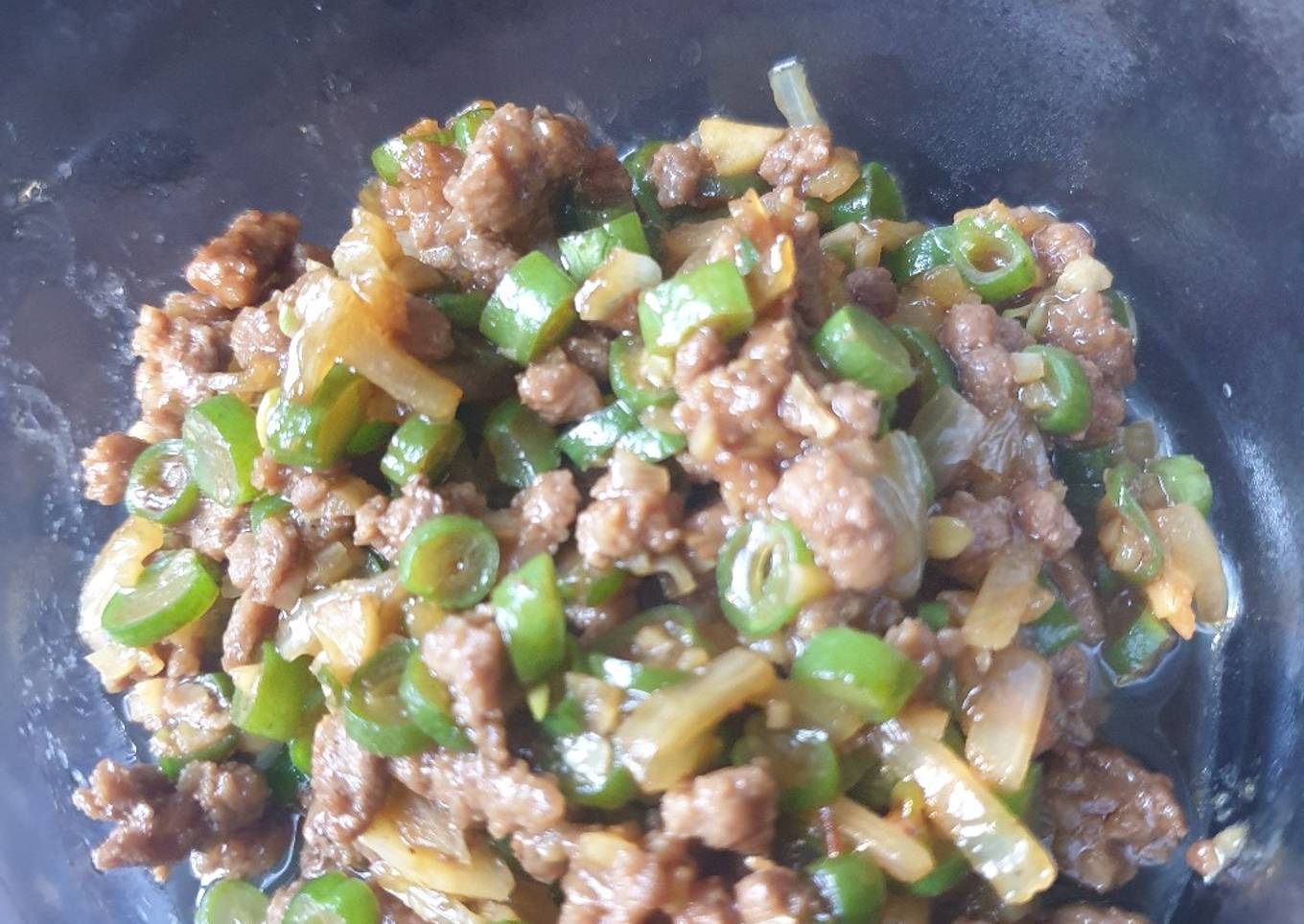 Tumis Minced Beef dengan buncis (Kids/toddler menu)