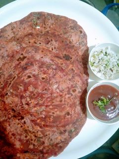 A picture of Beetroot cabbage paratha.