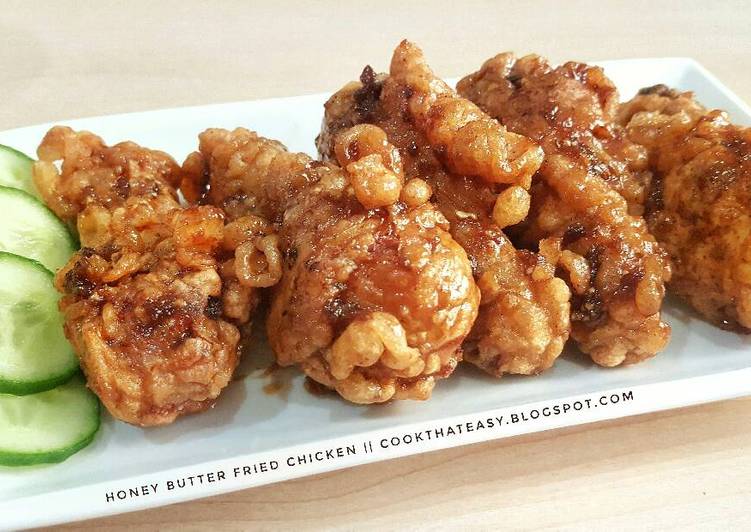 Resep Korean Butter Honey Chicken (Ayam goreng ala Korea) Anti Gagal