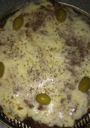 Una foto de Pizza de carne picada