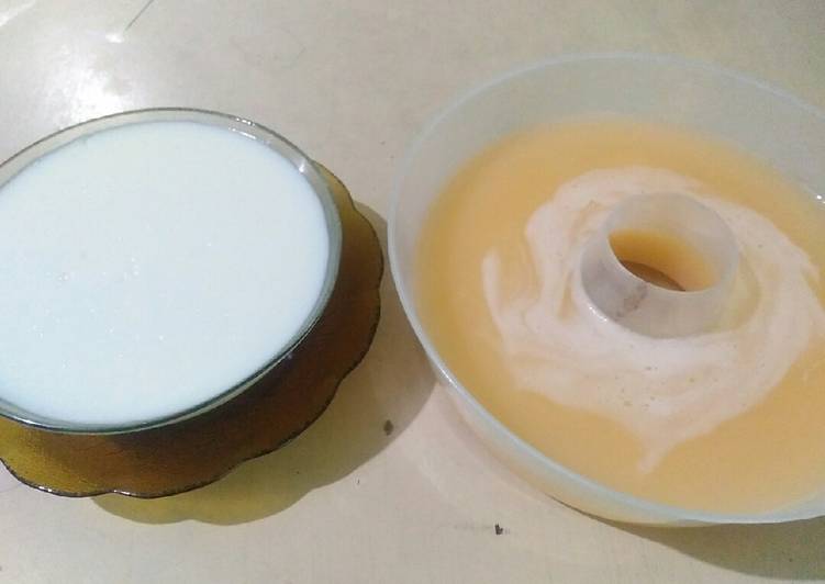 Rahasia Menyiapkan Puding nutrijel jeruk + vla susu yang Bikin Ngiler!