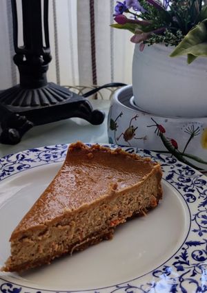 Una foto de Tarta de queso y zanahoria asada