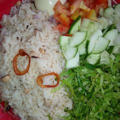 A picture of Rice and beans.