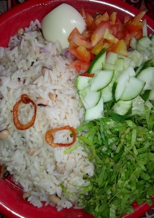 A picture of Rice and beans.