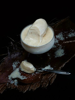 Una foto de Helado de almendra elaborado con robot de cocina M.C.PLUS