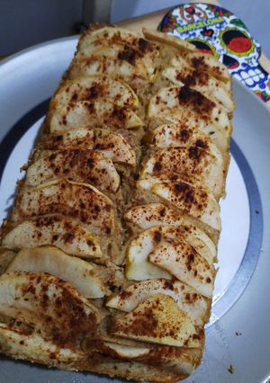 Una foto de Budín de manzana, banana y avena (sin azúcar)