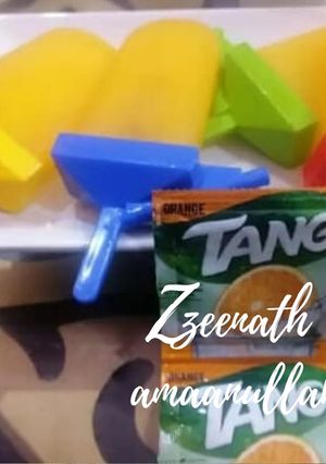 A picture of Tang Orange Flavoured Popsicles.
