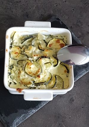 Une photo de Gratin de courgettes au chèvre