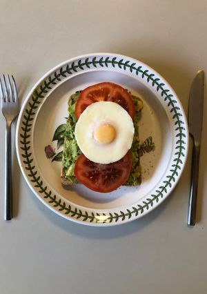 A picture of Avocado, Egg & Tomato Breakfast.