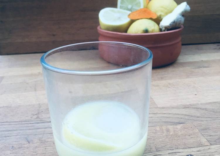 Recipe of Super Quick Homemade Lemon and ginger juice (for hot and cold drinks)