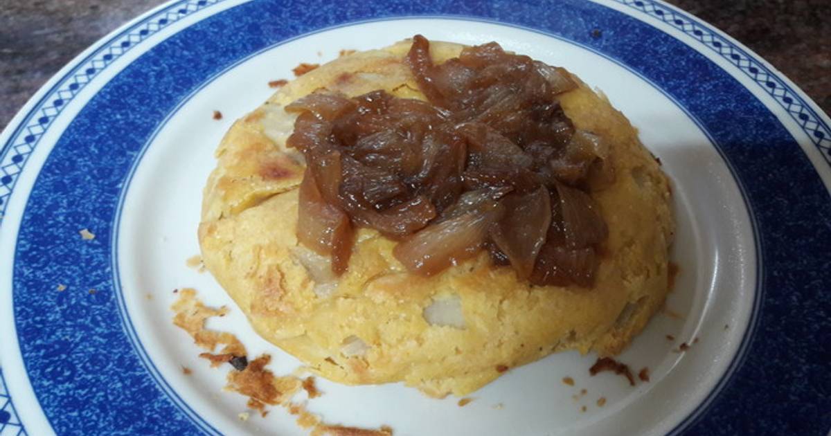 🇪🇸 Tortilla "española" con cebolla caramelizada vegana al horno Receta