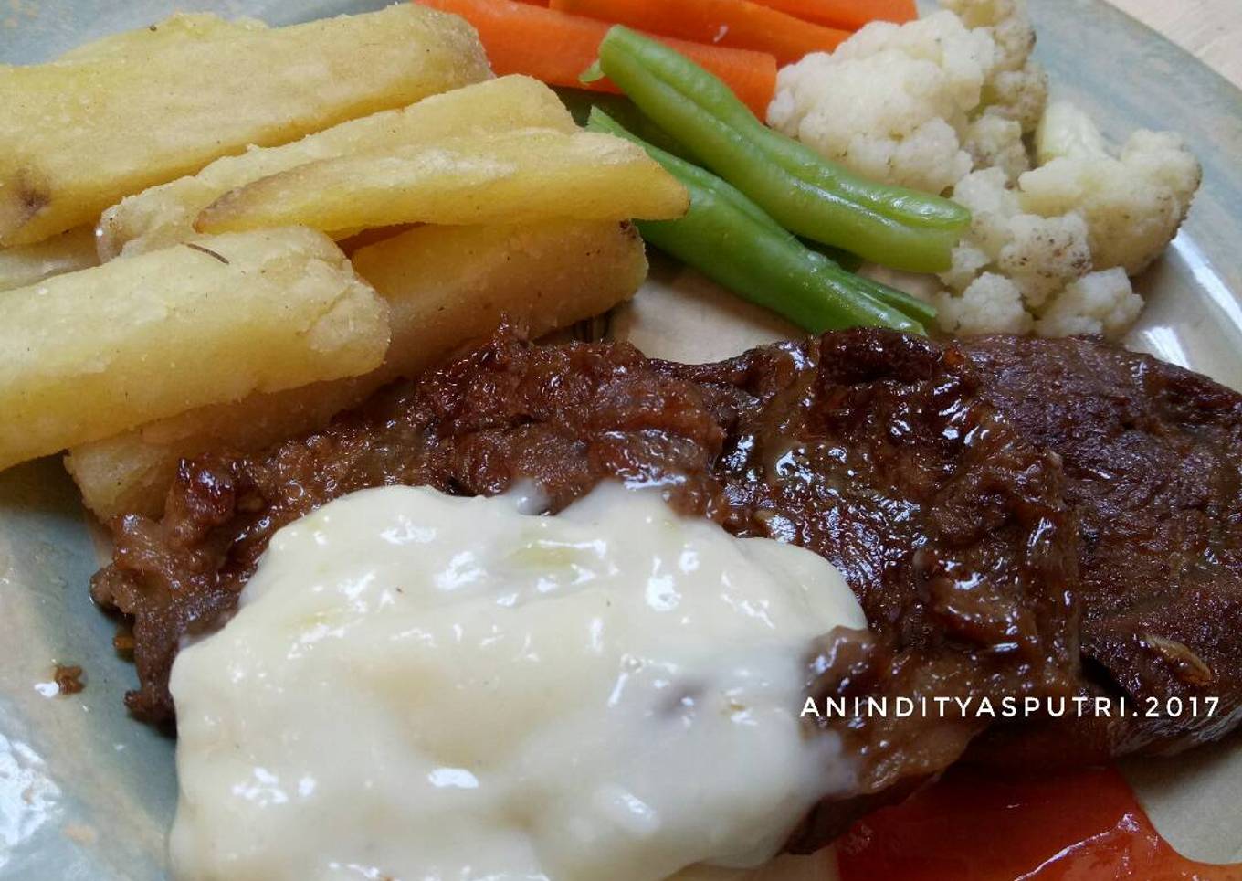 Steak Sapi dg Saus Krim Keju #KitaBerbagi
