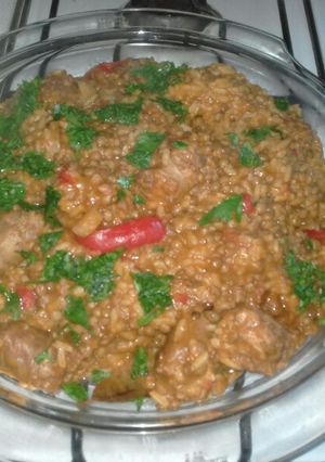 Una foto de Lentejas con arroz