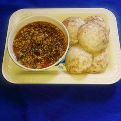 A picture of Masa with soy bean soup.