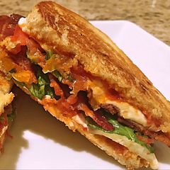 Caprese bacon melt A picture of Caprese bacon melt.