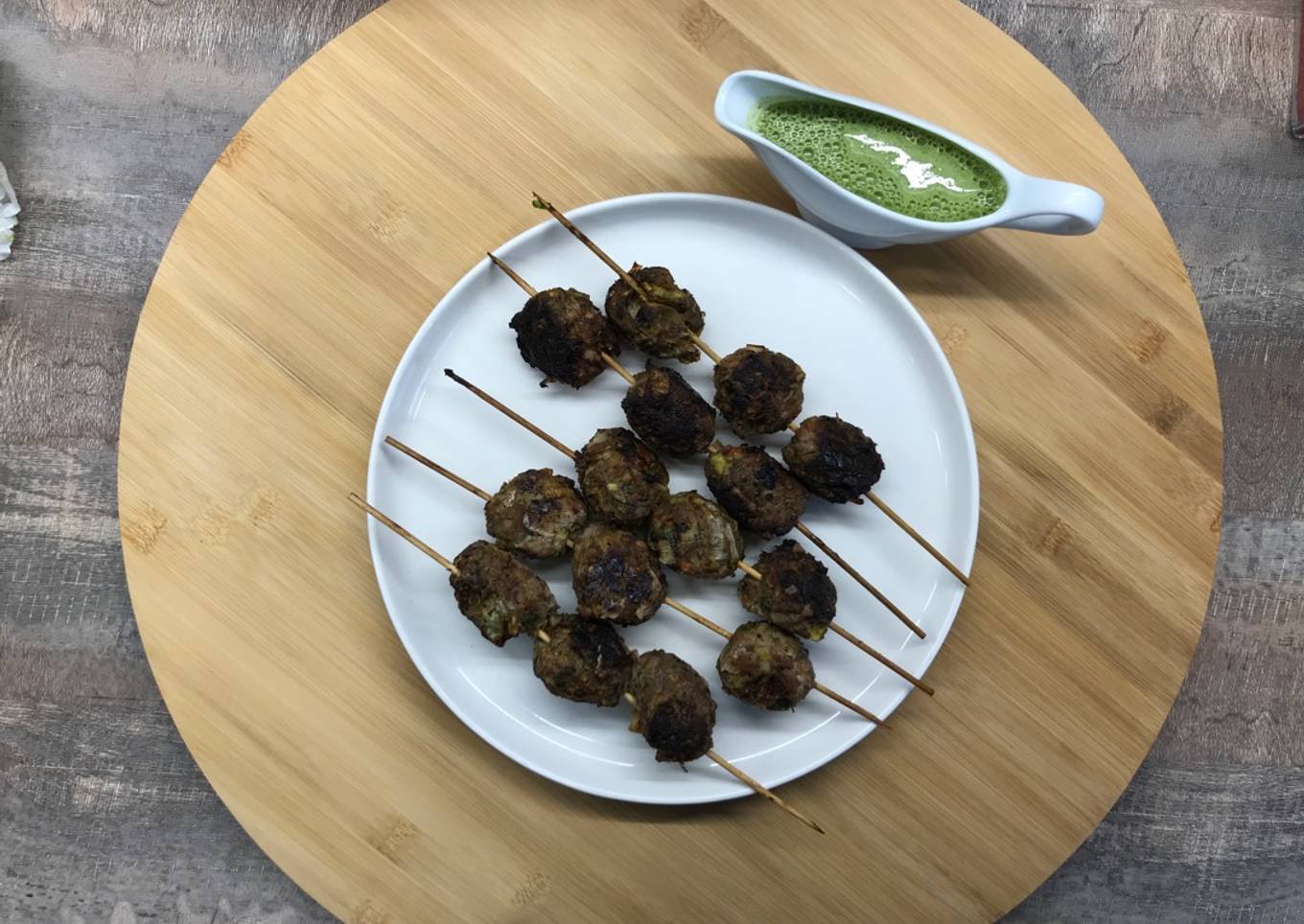 Brochettes de boulettes de bœuf et sauce yaourt sans matière grasse pour Noël 🎄😍👍