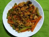 Salteado de verduras y pollo