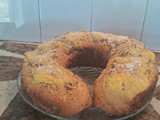 Rosca de reyes rellena con crema pastelera