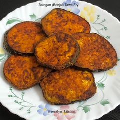 A picture of Baingan (Brinjal) Tawa Fry.