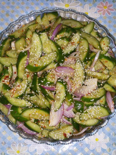 A picture of Spicey cucumber salad.