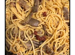 Gambar Leftover Miso Steak Aglio Olio Pasta