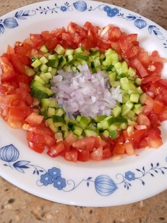 A picture of Three color salad.