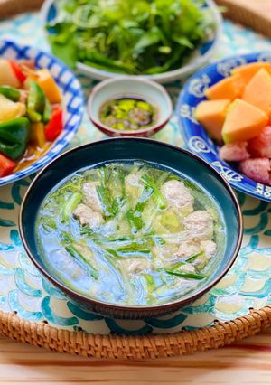 Hình của món Canh Dưa Hấu Non Nấu Giò Sống.