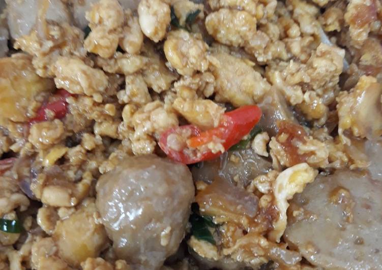 Tumis Orak arik telor bakso