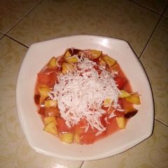 Coconut fruits salad A picture of Coconut fruits salad.