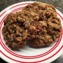 A picture of Cranberry chocolate chip oatmeal cookies.