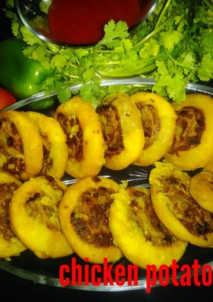 A picture of Chicken potato pin wheel.