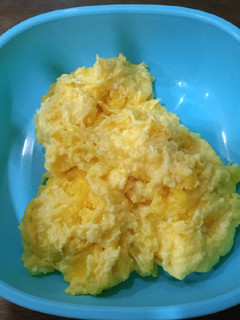 A picture of Cheddar Cheese Scrambled Eggs - Keto, Egg Fast.