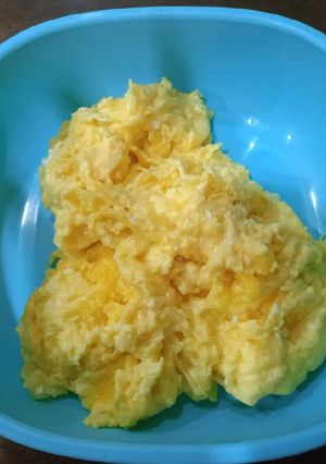 A picture of Cheddar Cheese Scrambled Eggs - Keto, Egg Fast.