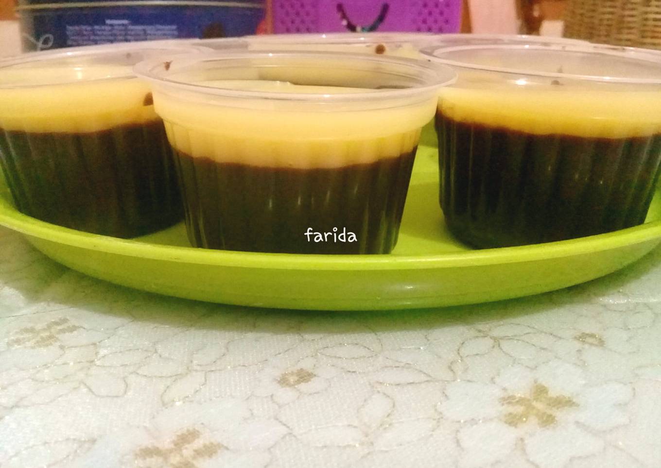 Puding Coklat dengan Vla Custard