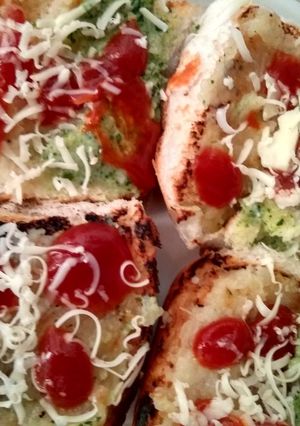 A picture of Bread toast two in one.