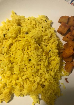 A picture of #GA4# week21 TURMERIC COCONUT Milk rice.